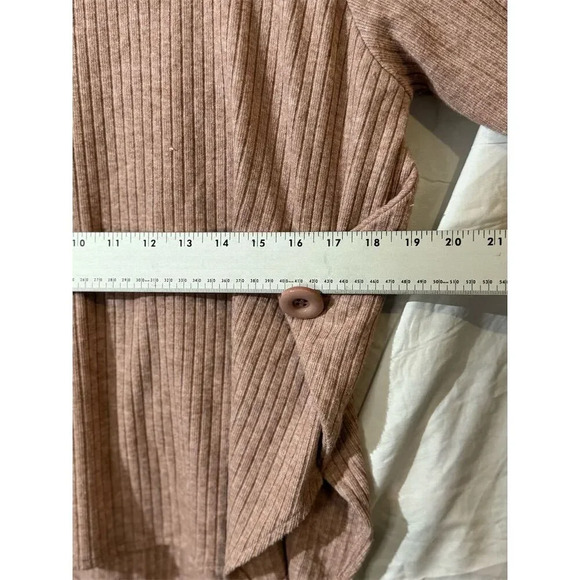 Coco+ Carmen Women's Pink Cowl Neck Ribbed Knit Button Sweater L Fisherman - Picture 5 of 9